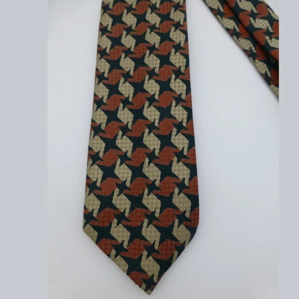 Ermenegildo Zegna 100% Silk Geometric Tie, Made in Italy